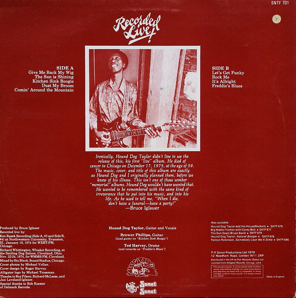 Hound Dog Taylor & The House Rockers - Beware Of The Dog! | Sonet (SNTF 701) - 2 Hound Dog Taylor & The House Rockers - Beware Of The Dog! | Sonet (SNTF 701) - 2