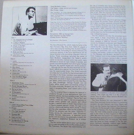 The Dave Brubeck Trio - 24 Classic Original Recordings | Fantasy (F-24726) - 3 The Dave Brubeck Trio - 24 Classic Original Recordings | Fantasy (F-24726) - 3