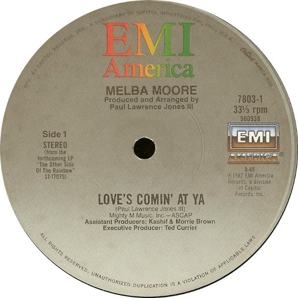 Melba Moore - Love's Comin' At Ya | EMI America (7803)