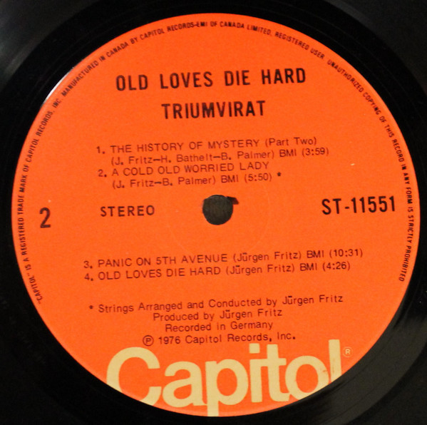 Triumvirat - Old Loves Die Hard [Vinyl] | Capitol Records (ST-11551) - 5