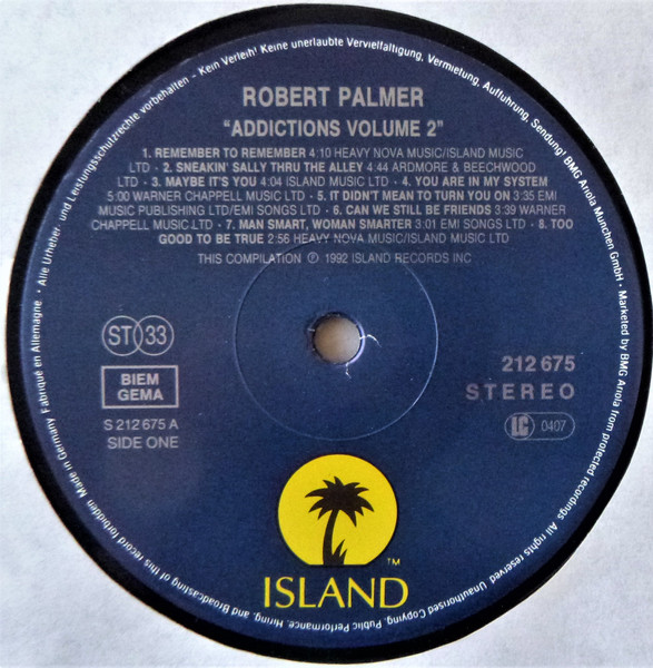 Robert Palmer - Addictions Volume 2 | Island Records (212 675) - 3