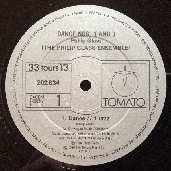 Philip Glass - Dance Nos. 1 And 3 | Tomato (202 834) - 3