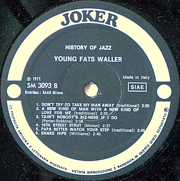 Fats Waller - Young Fats Waller | Joker (SM 3093) - 4 Fats Waller - Young Fats Waller | Joker (SM 3093) - 4