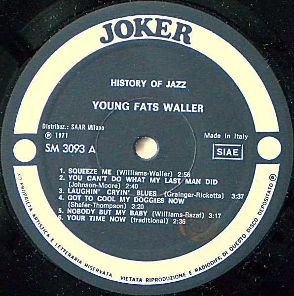 Fats Waller - Young Fats Waller | Joker (SM 3093) - 3 Fats Waller - Young Fats Waller | Joker (SM 3093) - 3
