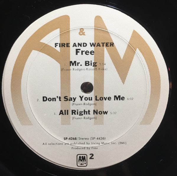 Free - Fire And Water | A&M Records (SP-4268) - 4
