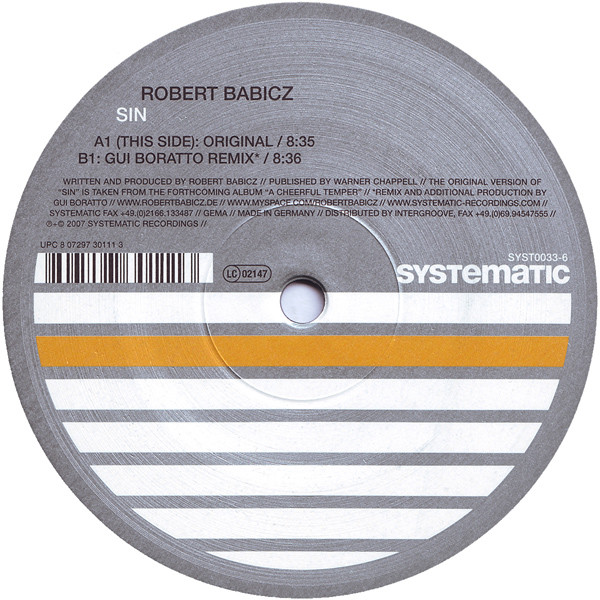 Robert Babicz - Sin | Systematic (SYST0033-6)