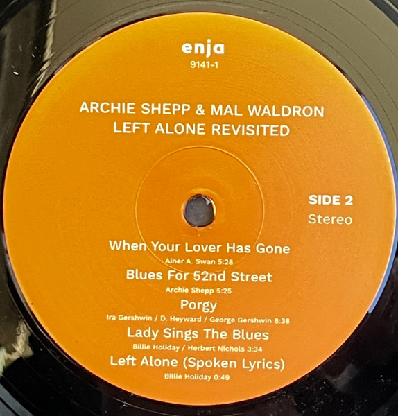 Archie Shepp & Mal Waldron - Left Alone Revisited | Enja Records (enja 9141-1) - 4