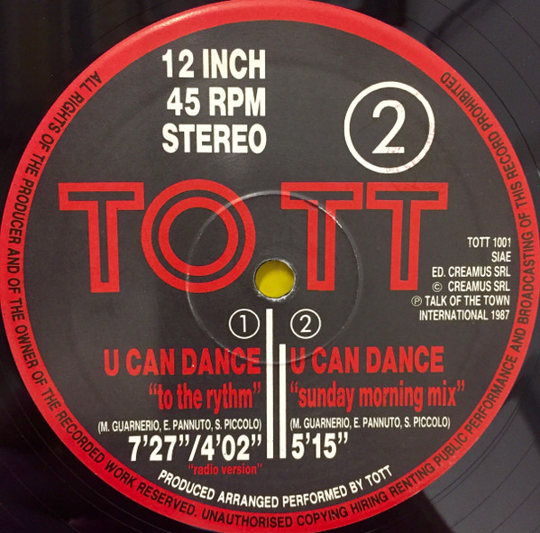 Talk Of The Town - U Can Dance | Talk Of The Town International (TOTT 1001) - 2