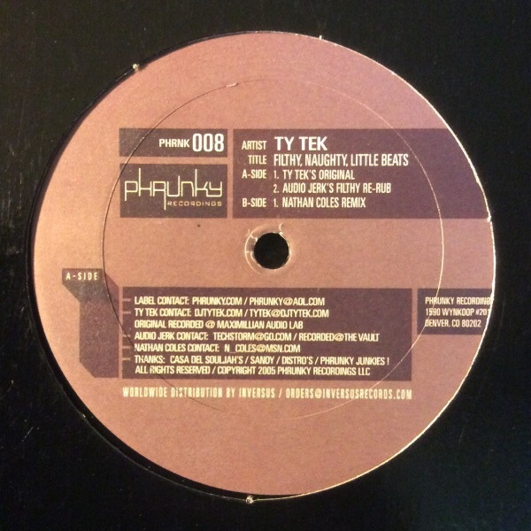 Ty Tek - Filthy, Naughty, Little Beats | Phrunky Recordings (PHRNK 008) - main