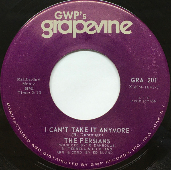 The Persians - Detour / I Can't Take It Anymore | GWP's Grapevine (GRA 201) - 2