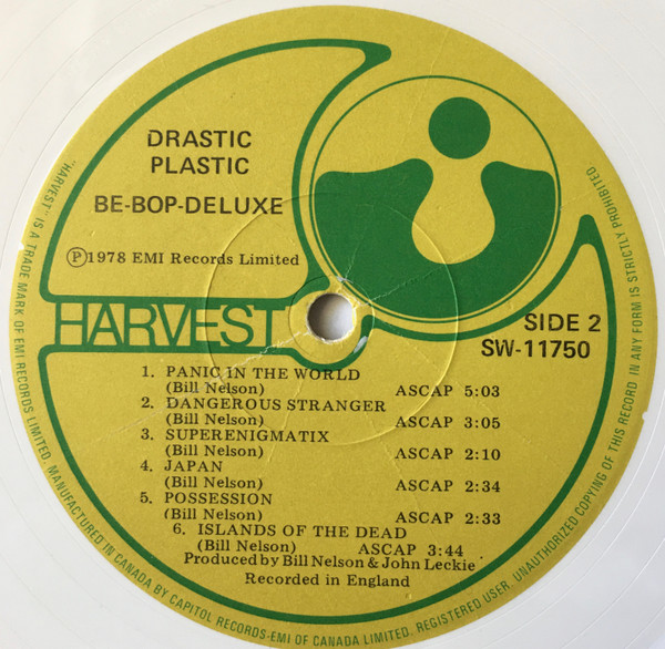 Be Bop Deluxe - Drastic Plastic | Harvest (SW-11750) - 4