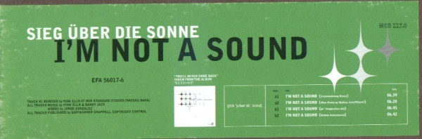 Sieg Über Die Sonne - I'm Not A Sound | Multicolor Recordings (MCR 117.0) - main Sieg Über Die Sonne - I'm Not A Sound | Multicolor Recordings (MCR 117.0) - main