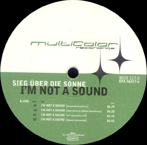 Sieg Über Die Sonne - I'm Not A Sound | Multicolor Recordings (MCR 117.0) - 3 Sieg Über Die Sonne - I'm Not A Sound | Multicolor Recordings (MCR 117.0) - 3