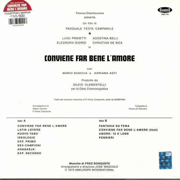 Fred Bongusto - Conviene Far Bene L'Amore | Cinedelic Records (CNST 710)
