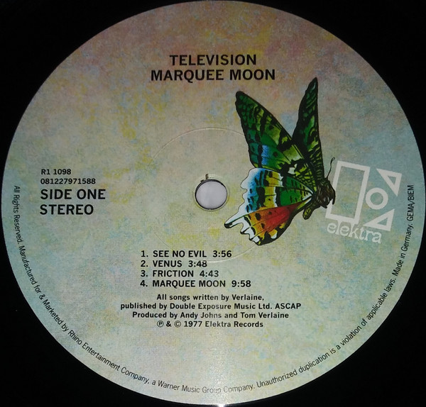Television - Marquee Moon | Elektra (R1 1098) - 3