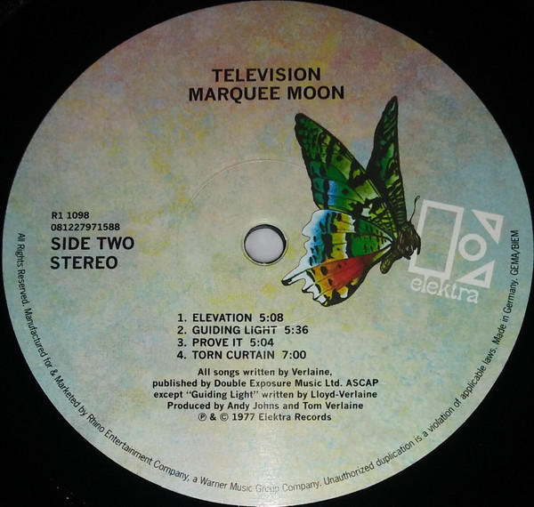 Television - Marquee Moon | Elektra (R1 1098) - 4