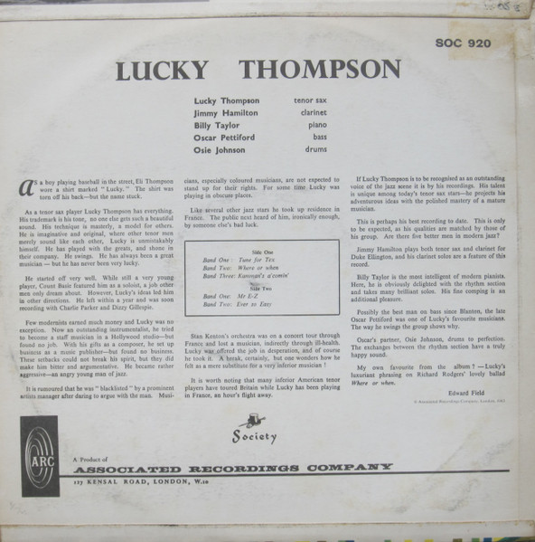 Lucky Thompson - Lucky Thompson | Society (SOC 920) - 2