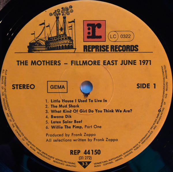 The Mothers - Fillmore East - June 1971 | Reprise Records (REP 44150) - 3