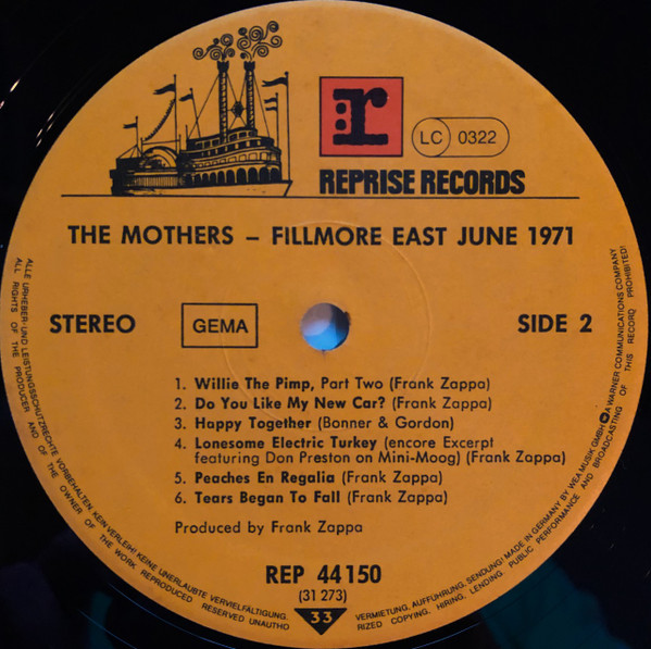 The Mothers - Fillmore East - June 1971 | Reprise Records (REP 44150) - 4