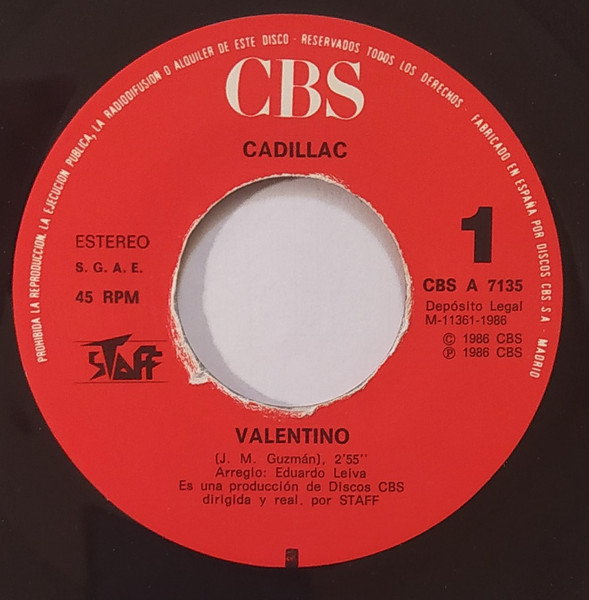 Cadillac - Valentino | CBS (CBS 7135) - 3