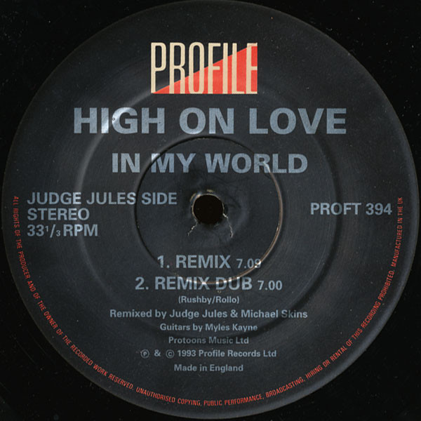 High On Love - In My World | Profile Records (PROFT 394) - 2