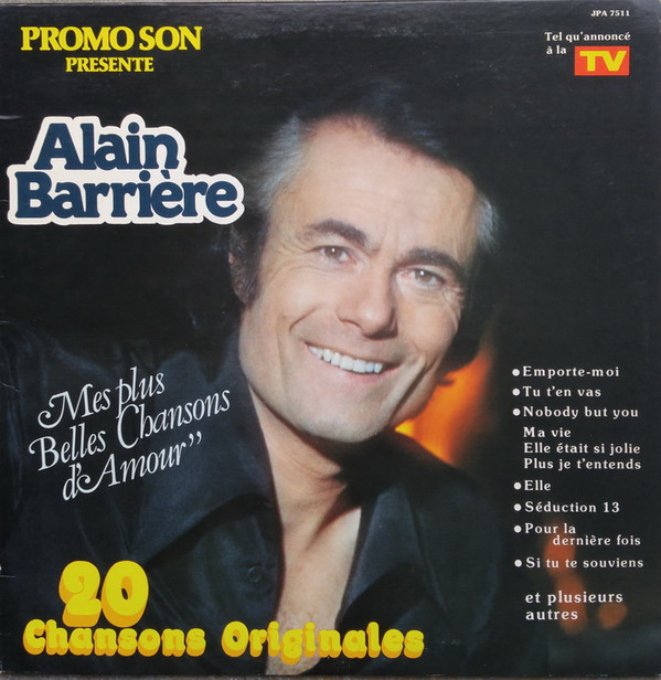 Alain Barrière - Mes Plus Belles Chansons D'Amour | Promo Son (JPA-7511)