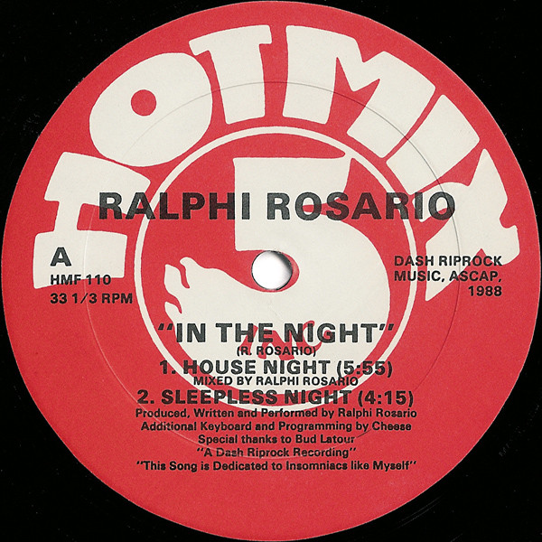 Ralphi Rosario - In The Night | Hot Mix 5 Records (HMF 110) - main Ralphi Rosario - In The Night | Hot Mix 5 Records (HMF 110) - main