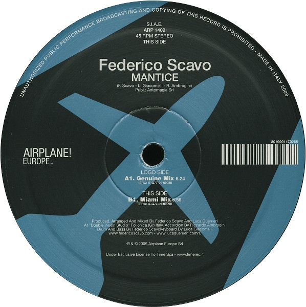Federico Scavo - Mantice | Airplane! Records (ARP 1409)