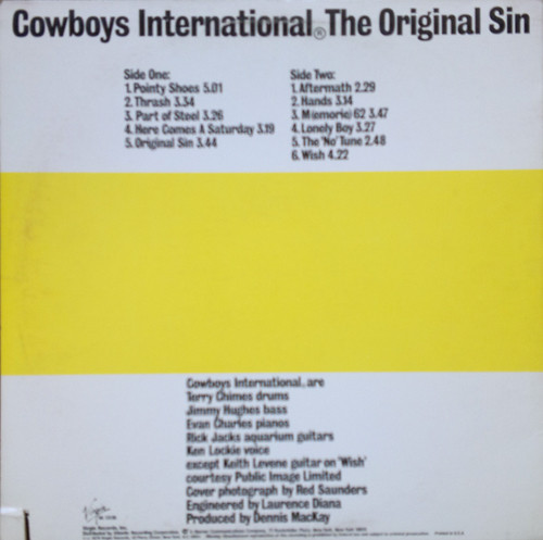 Cowboys International - The Original Sin | Virgin (VA 13138) - 2