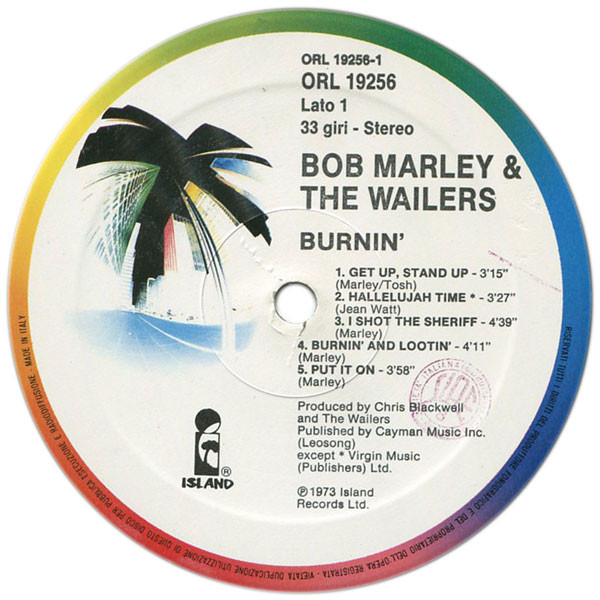 Bob Marley & The Wailers - Burnin' | Island Records (ORL 19256) - 4 Bob Marley & The Wailers - Burnin' | Island Records (ORL 19256) - 4