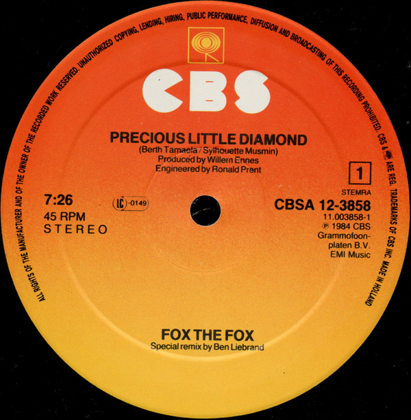 Fox The Fox - Precious Little Diamond | CBS (CBSA 12-3858) - 3
