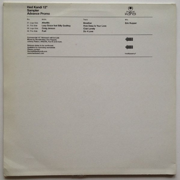 Various - Hed Kandi 12" Sampler Advance Promo | Hed Kandi (Hedklpsamp1) - 2