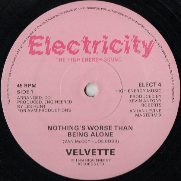 Velvette - Nothing's Worse Than Being Alone | Electricity Records (ELECT 4)