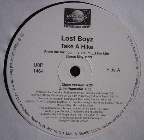 Lost Boyz - Take A Hike | Universal Records (U8P-1464)