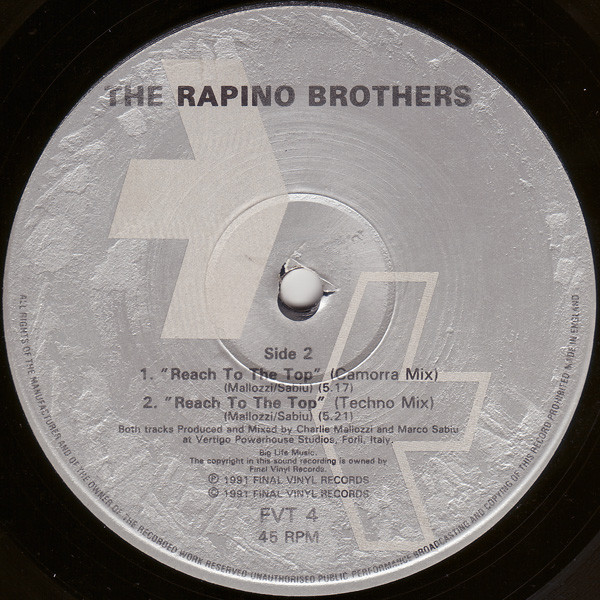 The Rapino Brothers - Reach To The Top | Final Vinyl (FVT 4) - 4 The Rapino Brothers - Reach To The Top | Final Vinyl (FVT 4) - 4