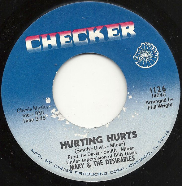 Mary & The Desirables - Hurting Hurts / You're Changing | Checker (1126)