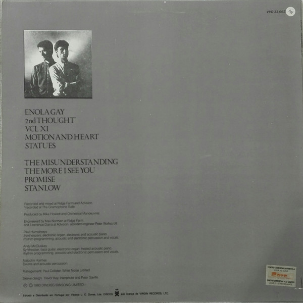 Orchestral Manoeuvres In The Dark - Organisation | Dindisc (VVD 33.062Y) - 2