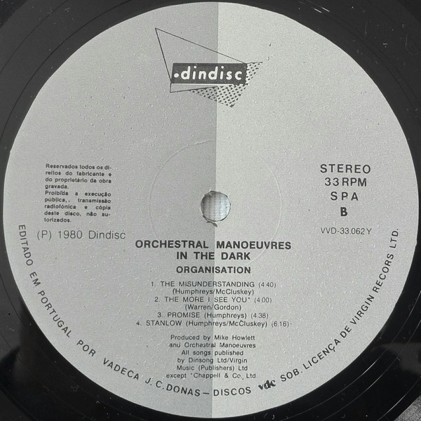 Orchestral Manoeuvres In The Dark - Organisation | Dindisc (VVD 33.062Y) - 4