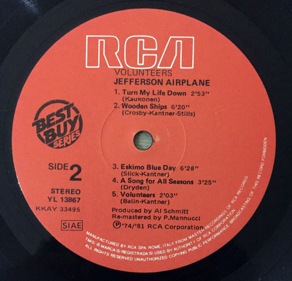 Jefferson Airplane - Volunteers | RCA (YL 13867) - 4 Jefferson Airplane - Volunteers | RCA (YL 13867) - 4