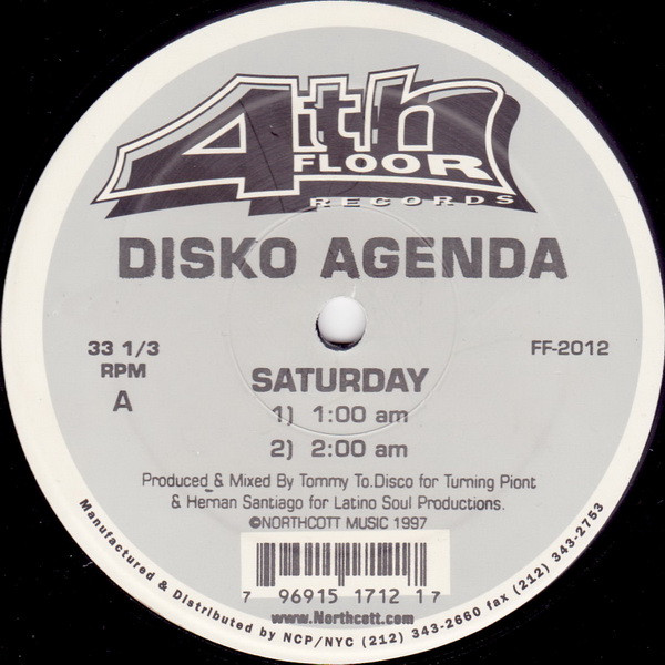 Disko Agenda - Saturday | 4th Floor Records (FF-2012)