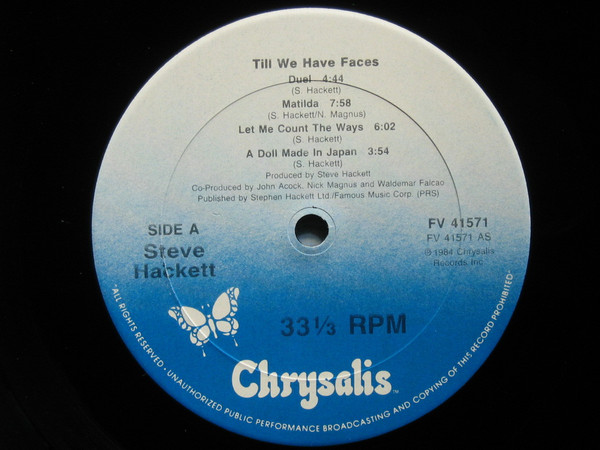 Steve Hackett - Till We Have Faces | Chrysalis (FV 41571) - 3