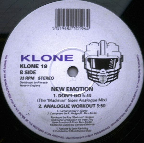 New Emotion - Don't Go | Klone Records (KLONE 19) - 2