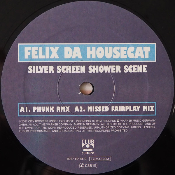 Felix Da Housecat - Silver Screen Shower Scene (New Remixes!) | Club Culture (0927 42184-0) - 2