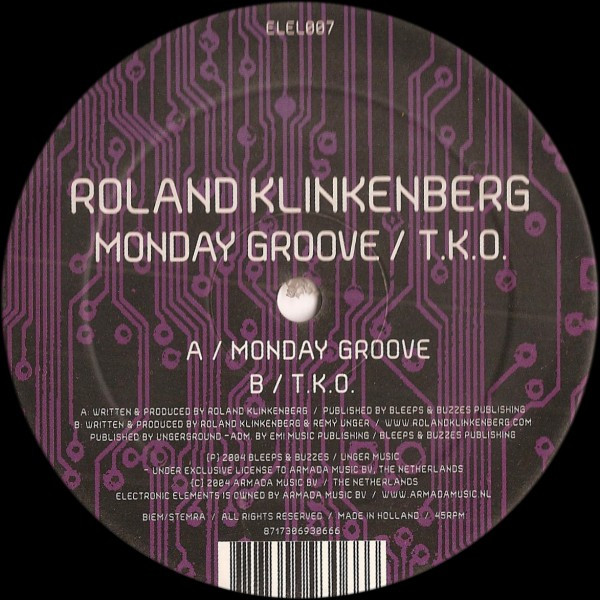 Roland Klinkenberg - Monday Groove / T.K.O. | Electronic Elements (ELEL007) - 2