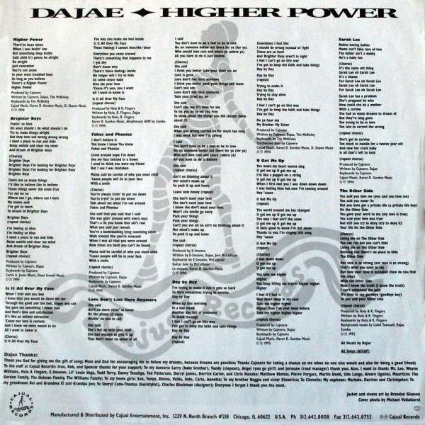 Dajaé - Higher Power | Cajual Records (CAJ 215-1) - 6