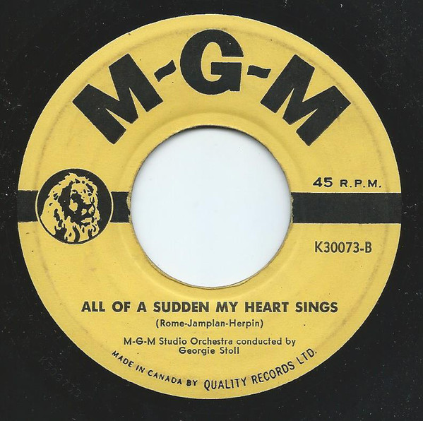 Kathryn Grayson - Jealousy ("Jalousie") / All Of A Sudden My Heart Sings | MGM Records (K30073) - 2 Kathryn Grayson - Jealousy ("Jalousie") / All Of A Sudden My Heart Sings | MGM Records (K30073) - 2