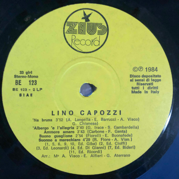 Lino Capozzi - Scusate Il Ritardo | Zeus Record (BE 123) - 3