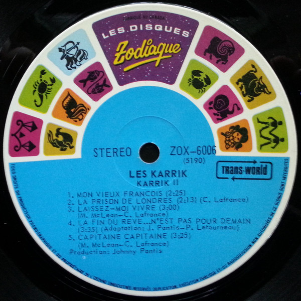 Les Karrik - Karrik II [Vinyl] | Les Disques Zodiaque (ZOX-6006) - 4