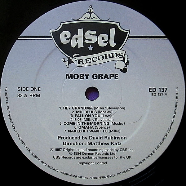 Moby Grape - Moby Grape | Edsel Records (ED 137) - 3
