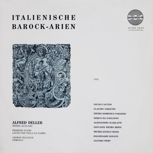 Alfred Deller , Desmond Dupré , George Malcolm - Italienische Barock-Arien | Amadeo (AVRS 6085) - main